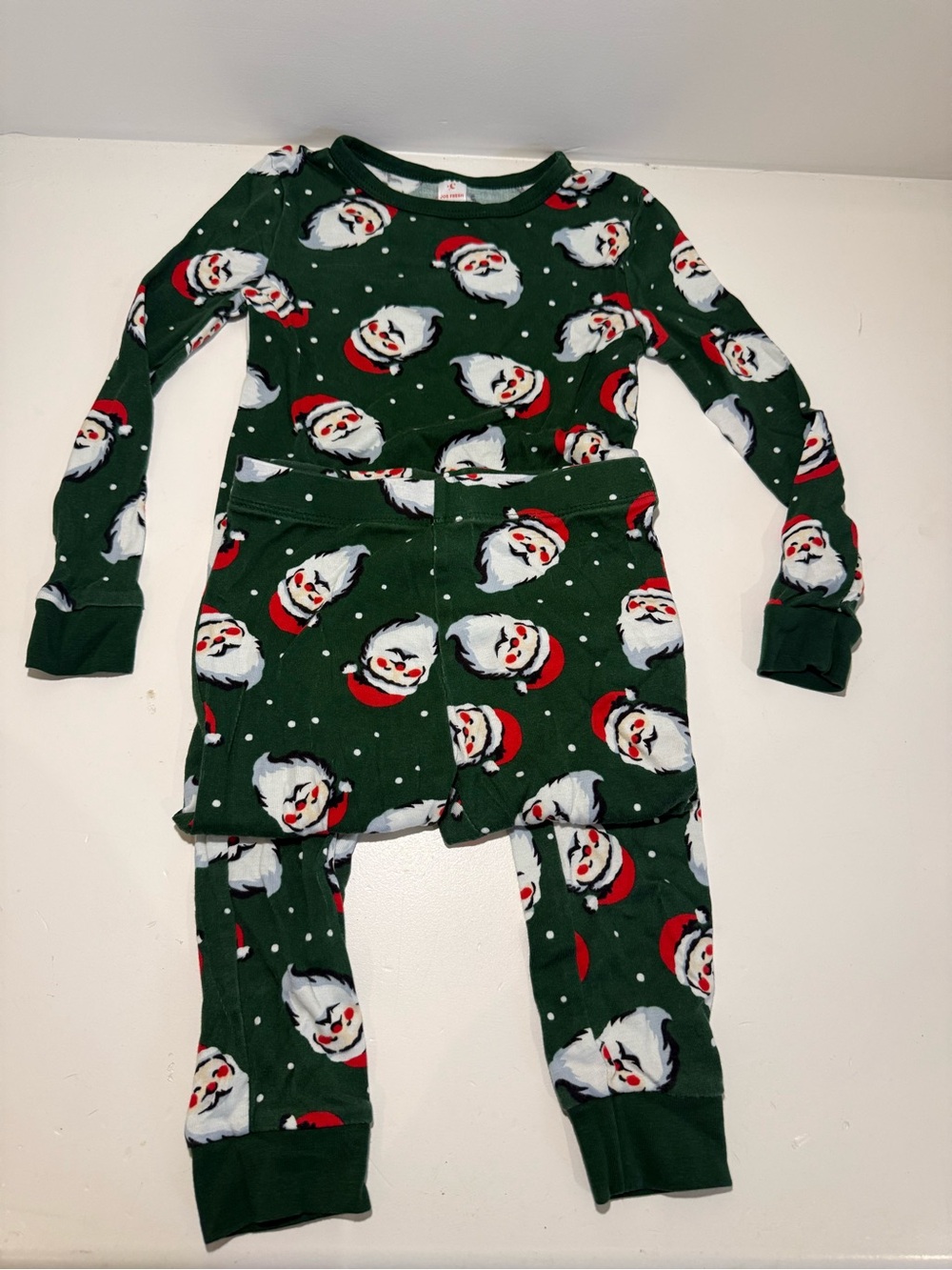 Matching Christmas Santa Pajama Set | Dark Green | Size 4T